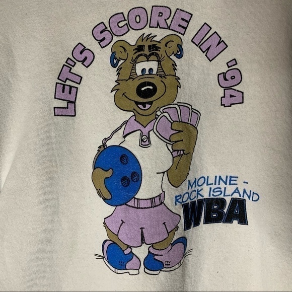 VINTAGE 1994 WBA Moline Rock Island Short Sleeve CrewNeck - Picture 2 of 6